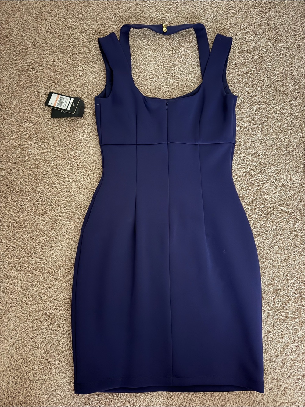 Sleeveless Navy Sheath Dress - Picture 6 of 6